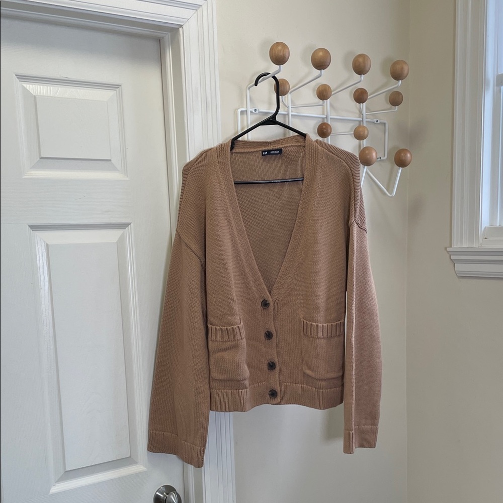 GAP - Oversized Baggy Button Down Cardigan Sweater - Brown - L